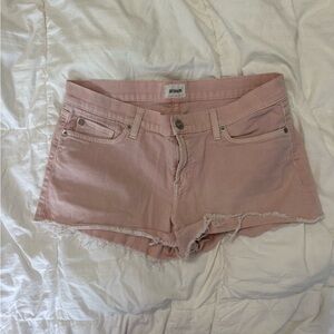 Hudson Jeans Light Pink Frayed Jean Shorts